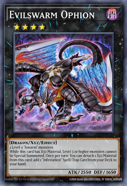 Evilswarm Ophion (Platinum Secret Rare), Quarter Century Stampede RA04-EN179