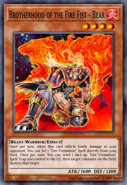 Brotherhood of the Fire Fist - Bear (Platinum Secret Rare), Quarter Century Stampede RA04-EN198