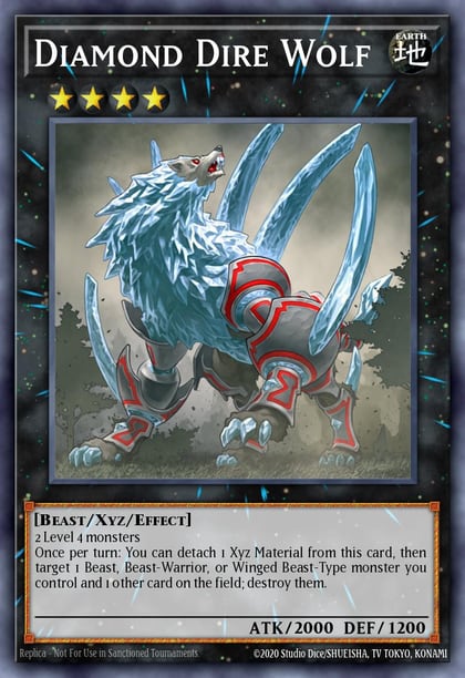 Diamond Dire Wolf (Platinum Secret Rare), Quarter Century Stampede RA04-EN200