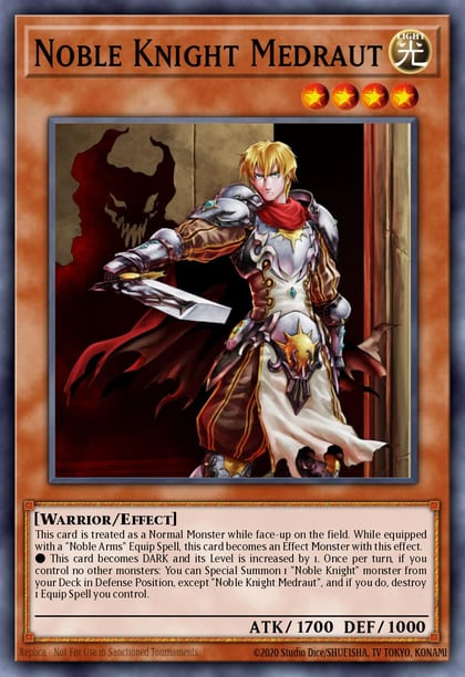 Noble Knight Medraut (Platinum Secret Rare), Quarter Century Stampede RA04-EN205