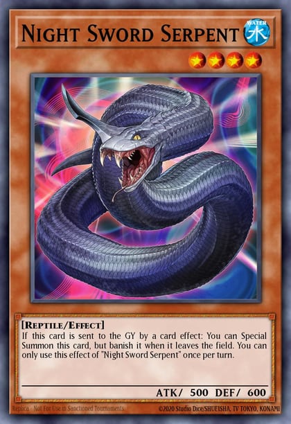 Night Sword Serpent (Platinum Secret Rare), Rarity Collection 5 RA05-EN020