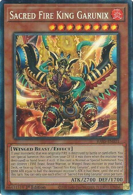 Sacred Fire King Garunix (Collector's Rare), Rarity Collection 5 RA05-EN031