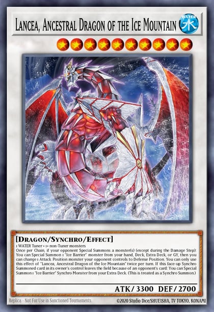 Lancea, Ancestral Dragon of the Ice Mountain (Platinum Secret Rare), Rarity Collection 5 RA05-EN045