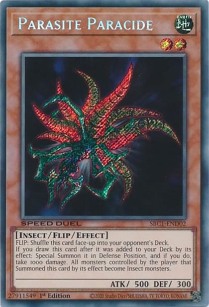 Parasite Paracide (Secret Rare), Speed Duel: Streets of Battle City SBC1-END02