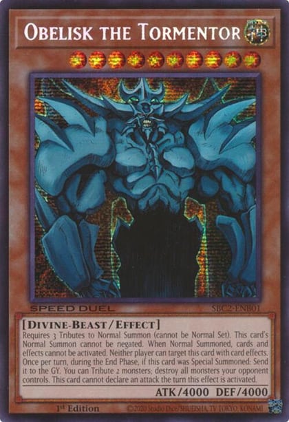 Obelisk the Tormentor, Speed Duel: Battle City Finals SBC2-ENB01
