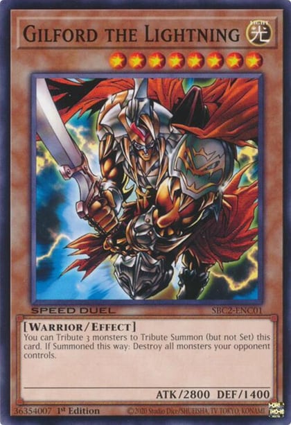 Gilford the Lightning, Speed Duel: Battle City Finals SBC2-ENC01