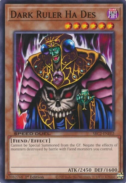 Dark Ruler Ha Des, Speed Duel: Battle City Finals SBC2-ENE02