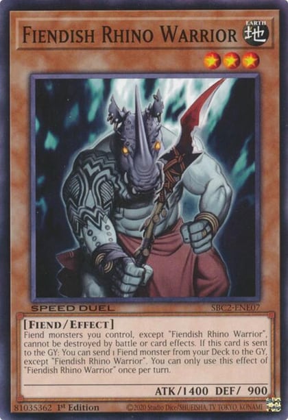 Fiendish Rhino Warrior, Speed Duel: Battle City Finals SBC2-ENE07
