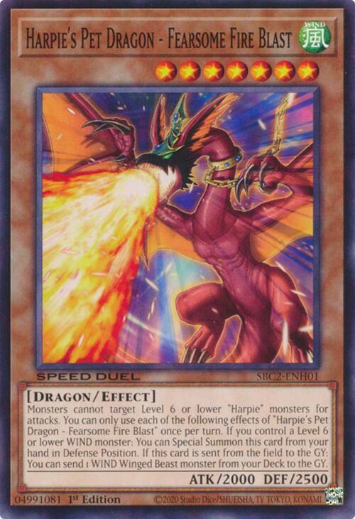 Harpie's Pet Dragon - Fearsome Fire Blast, Speed Duel: Battle City Finals SBC2-ENH01