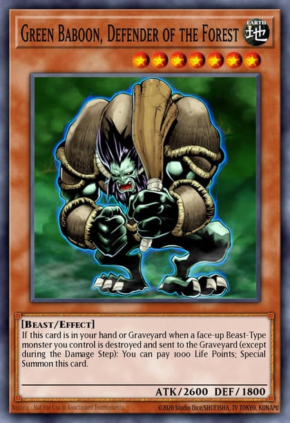 Green Baboon, Defender of the Forest, Speed Duel: Battle City Box SBCB-EN053
