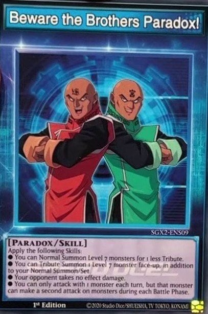 Beware the Brothers Paradox!, Speed Duel GX: Midterm Paradox SGX2-ENS09