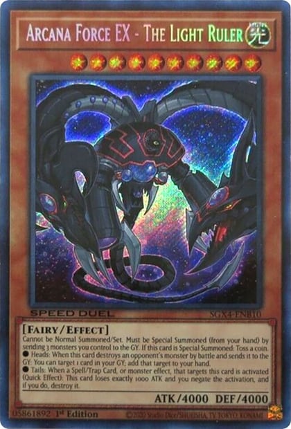 Arcana Force EX - The Light Ruler (Secret Rare), Speed Duel GX: Midterm Destruction SGX4-ENB10