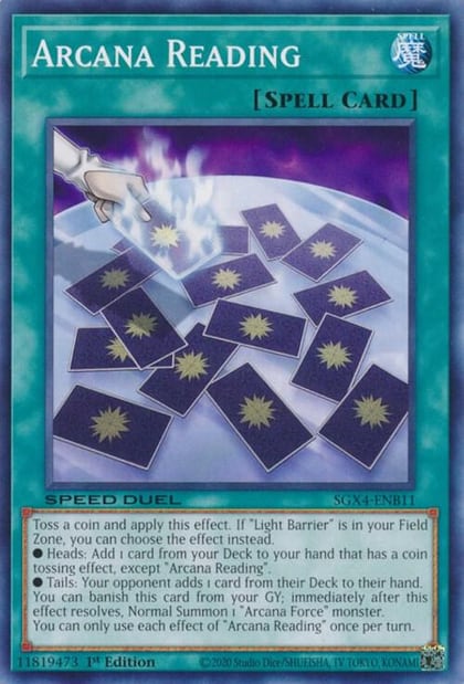 Arcana Reading, Speed Duel GX: Midterm Destruction SGX4-ENB11